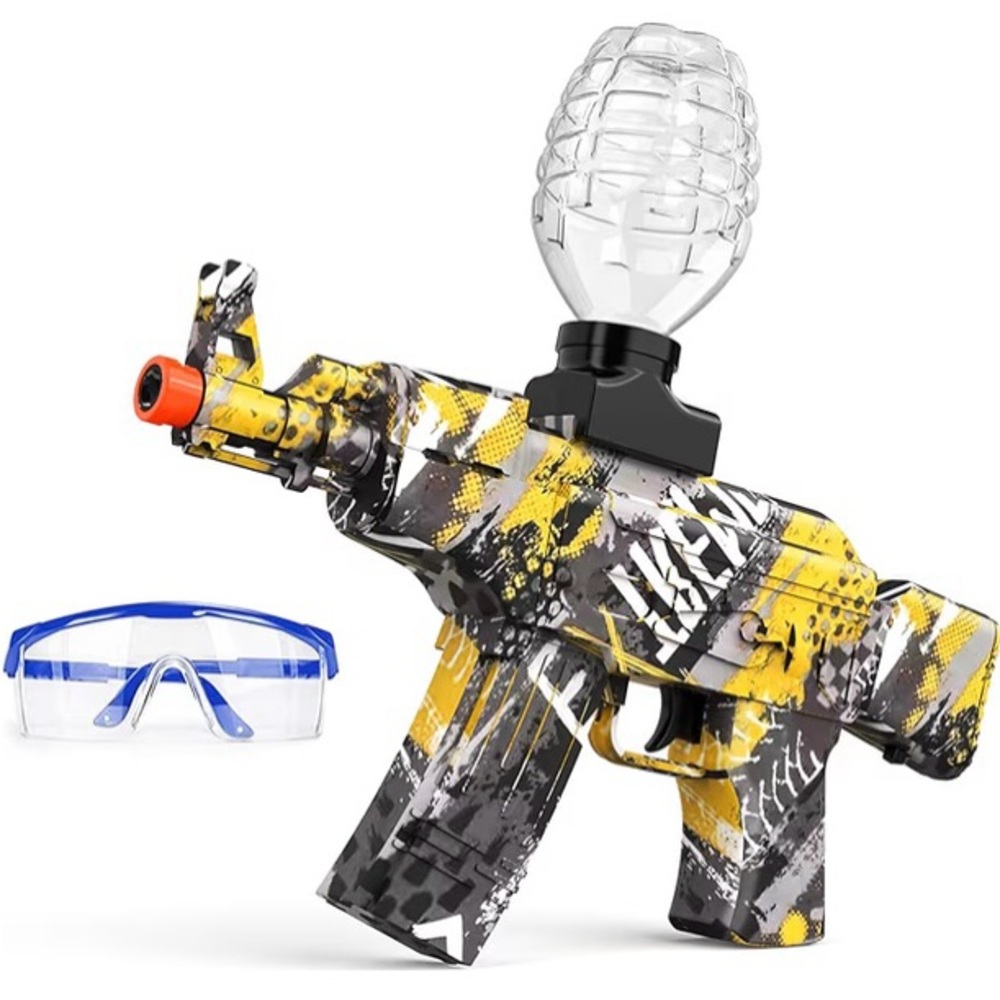 AKM-47 Yellow and Black Toy electric Gun with Goggles